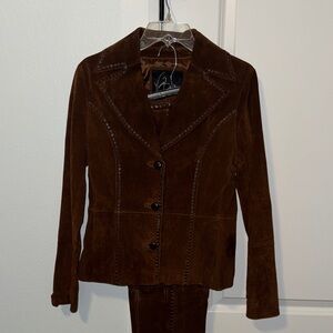 1990’s/Y2K Vintage Venus Williams Wilson Brown Suede Leather Set